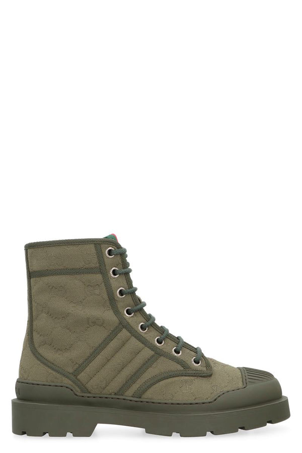 gucci laced boots in fabric