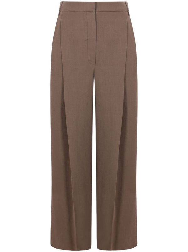 brunello cucinelli wide leg pants in brown
